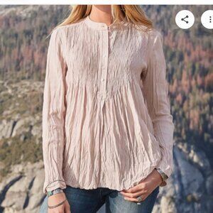 Sundance Mystic Falls Small Pintuck Long Sleeve Crinkle Top